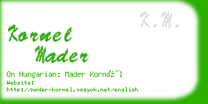 kornel mader business card